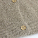 Cardigan de manga larga con botones con estampado de grano de madera y cuello en v, unicolor, informal, calido y elegante, para otono/invierno