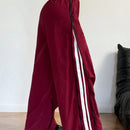 Coolane pantalon de chandal de pierna ancha, de talle medio, con cremallera, textura de decoracion y pierna ancha, para mujer, de otono/invierno