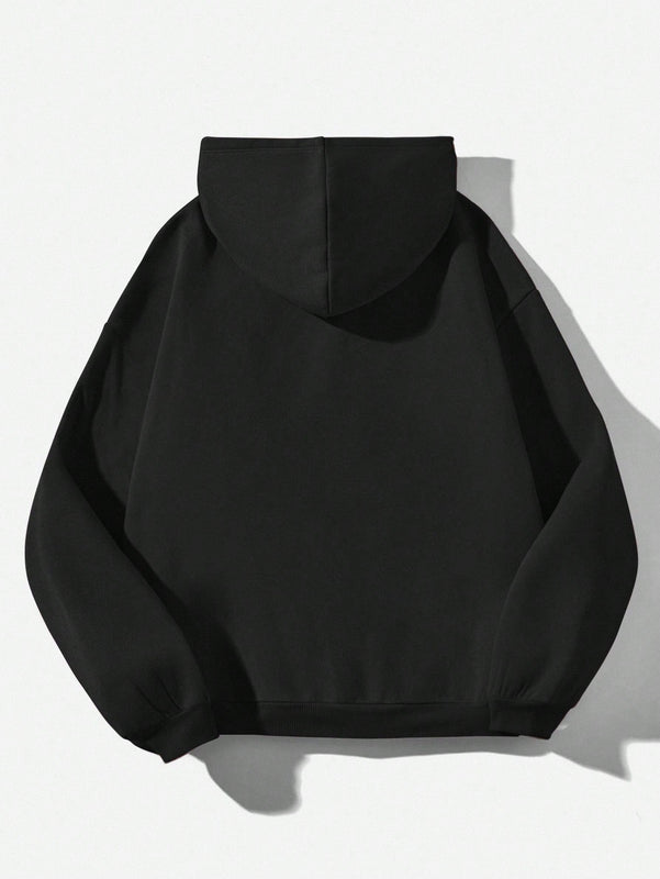 Ezwear sudadera informal tipo streetwear con lema, con corte holgado, estampado negro y rosa, para mujer, otono invierno
