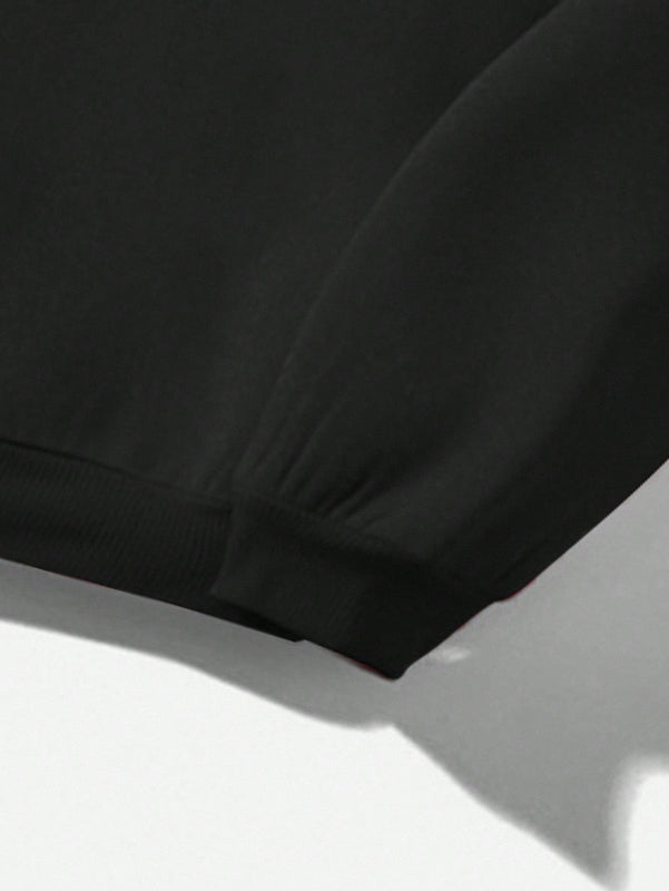 Ezwear sudadera informal tipo streetwear con lema, con corte holgado, estampado negro y rosa, para mujer, otono invierno