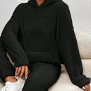 Frenchy sudadera con capucha de forro polar de peluche de unicolor informal para mujer para otono/invierno