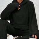 Frenchy sudadera con capucha de forro polar de peluche de unicolor informal para mujer para otono/invierno