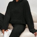 Frenchy sudadera con capucha de forro polar de peluche de unicolor informal para mujer para otono/invierno