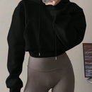 X carly lawrence  essnce sudadera casual con capucha y cordones, de manga larga, de unicolor y estilo drop shoulder, para otono/invierno
