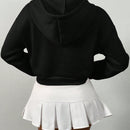 X carly lawrence  essnce sudadera casual con capucha y cordones, de manga larga, de unicolor y estilo drop shoulder, para otono/invierno