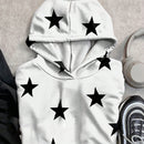 Muchic sudadera con capucha con estampado de leopardo minimalista informal, impreso en toda la prenda, otono invierno
