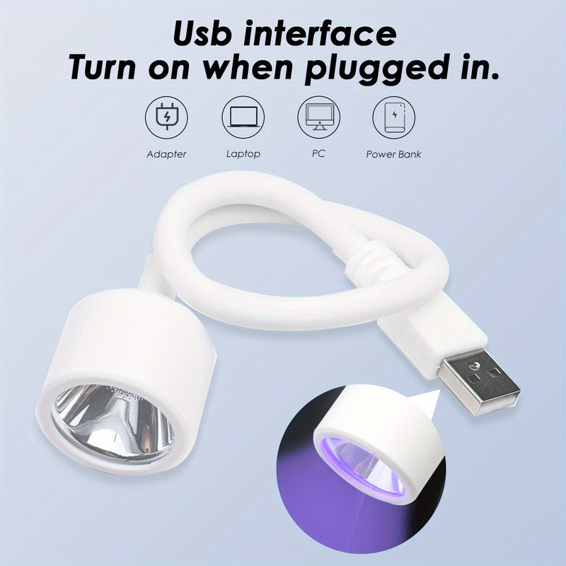 Secador de uñas mini USB plegable con luz LED - Herramienta portátil para secar pegamento y esmalte de uñas, no necesita batería, diseño compacto para manicuras, arte de uñas y salones de uñas, secador de uñas para uñas, accesorio de manicura, herramient