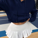 X carly lawrence  essnce sudadera casual con capucha y cordones, de manga larga, de unicolor y estilo drop shoulder, para otono/invierno