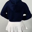 X carly lawrence  essnce sudadera casual con capucha y cordones, de manga larga, de unicolor y estilo drop shoulder, para otono/invierno