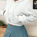 X carly lawrence  essnce sudadera casual con capucha y cordones, de manga larga, de unicolor y estilo drop shoulder, para otono/invierno