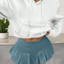 X carly lawrence  essnce sudadera casual con capucha y cordones, de manga larga, de unicolor y estilo drop shoulder, para otono/invierno
