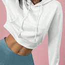X carly lawrence  essnce sudadera casual con capucha y cordones, de manga larga, de unicolor y estilo drop shoulder, para otono/invierno