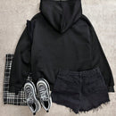 Ezwear sudadera con capucha de estilo retro, casual y de grunge con estampado grafico de estrella de cinco puntas, adecuada para otono/invierno