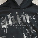 Ezwear sudadera con capucha de estilo retro, casual y de grunge con estampado grafico de estrella de cinco puntas, adecuada para otono/invierno