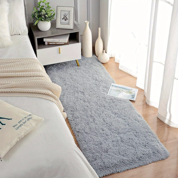 Alfombra Gris Suave y Acolchada - Rectangular, Lavable a Máquina para Decoración de Dormitorio y Sala de Estar