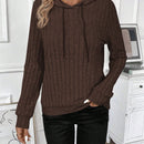 Lune sudadera casual con capucha y cordon de diseno hueco de unicolor de primavera y otono para mujer