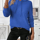 Lune sudadera casual con capucha y cordon de diseno hueco de unicolor de primavera y otono para mujer