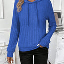 Lune sudadera casual con capucha y cordon de diseno hueco de unicolor de primavera y otono para mujer