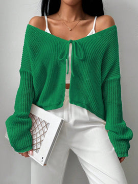 Essnce cardigan suelto y delgado de mujer con lazo adelante