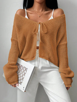 Essnce cardigan suelto y delgado de mujer con lazo adelante