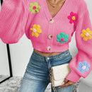 Essnce cardigan informal de mujer con botones delanteros y estampado de flores, apropiado para el uso diario en otono/invierno