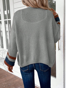 Emery rose cardigan de mujer de bloques de color con rayas, moda minimalista para uso casual diario