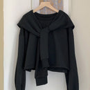 Dazy sudadera informal de mujer con mangas de murcielago, tira delantera y unicolor, para otono