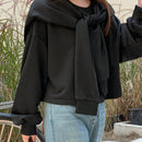 Dazy sudadera informal de mujer con mangas de murcielago, tira delantera y unicolor, para otono