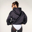 Athiral sudadera con capucha casual de mujer con bolsillo tipo canguro, bajo botones, cordones y bordado de letra con hombros caidos y diseno holgado