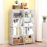 Librero Metálico Blanco Versátil - Soporte de Suelo de Autoensamblaje, Organizador de Almacenamiento Multinivel para Sala de Estar y Oficina, Armario de Almacenamiento para Escritorio, Estantería de Mesa