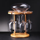 Soporte Elegante para Copas de Vino de Bambú - Diseño Redondo de Doble Capa para Decoración de Bar en Casa y Sala de Estar