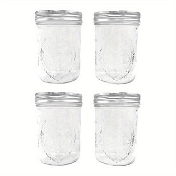 250ml/500ml 4/8pcs Tarros de Vidrio Mason con Tapas Redondas, Reutilizables para Enlatado, Fermentación, Conserva, Avena Nocturna, Mermelada, Frutas y Snacks, Contenedores y Accesorios de Cocina