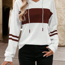 Lune sudadera con capucha de manga larga y hombros caidos para mujer, estampado floral minimalista y holgado, otono