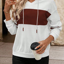 Lune sudadera con capucha de manga larga y hombros caidos para mujer, estampado floral minimalista y holgado, otono