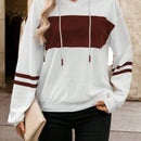 Lune sudadera con capucha de manga larga y hombros caidos para mujer, estampado floral minimalista y holgado, otono