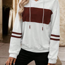 Lune sudadera con capucha de manga larga y hombros caidos para mujer, estampado floral minimalista y holgado, otono