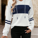 Lune sudadera con capucha de manga larga y hombros caidos para mujer, estampado floral minimalista y holgado, otono