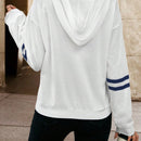 Lune sudadera con capucha de manga larga y hombros caidos para mujer, estampado floral minimalista y holgado, otono