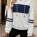 Lune sudadera con capucha de manga larga y hombros caidos para mujer, estampado floral minimalista y holgado, otono