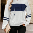 Lune sudadera con capucha de manga larga y hombros caidos para mujer, estampado floral minimalista y holgado, otono