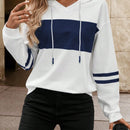 Lune sudadera con capucha de manga larga y hombros caidos para mujer, estampado floral minimalista y holgado, otono