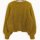 Moosta cardigan casual suelto de unicolor de manga larga con lazada delante para mujer, otono/invierno