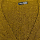 Moosta cardigan informal de manga de globo con nudo delantero de unicolor para otono/invierno