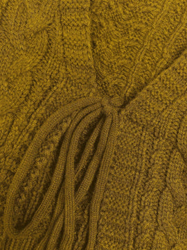 Moosta cardigan informal de manga de globo con nudo delantero de unicolor para otono/invierno