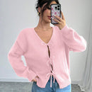 Prive blusa casual de manga larga con amarres delanteros para mujer, para uso diario