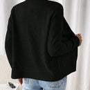 Essnce cardigan casual de mangas raglan con cierre delantero de cremallera, de unicolor, para otono/invierno