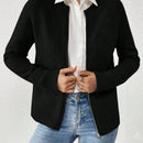 Essnce cardigan casual de mangas raglan con cierre delantero de cremallera, de unicolor, para otono/invierno
