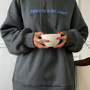 Dazy sudadera con capucha de felpa con estampado de letras, estilo casual y holgado para mujer