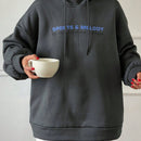 Dazy sudadera con capucha de felpa con estampado de letras, estilo casual y holgado para mujer