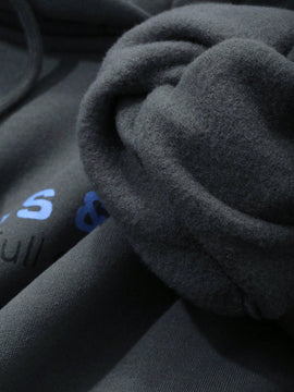 Dazy sudadera con capucha de felpa con estampado de letras, estilo casual y holgado para mujer